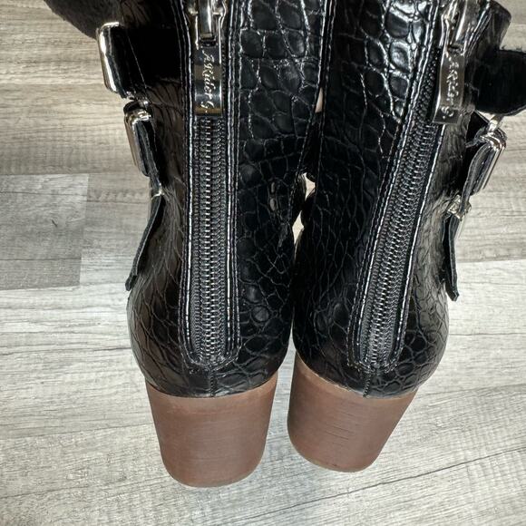 Buckle ARider Eleven Croco Heeled Ankle Closed Toe Sandel Boot Western Size 6 - Picture 5 of 10